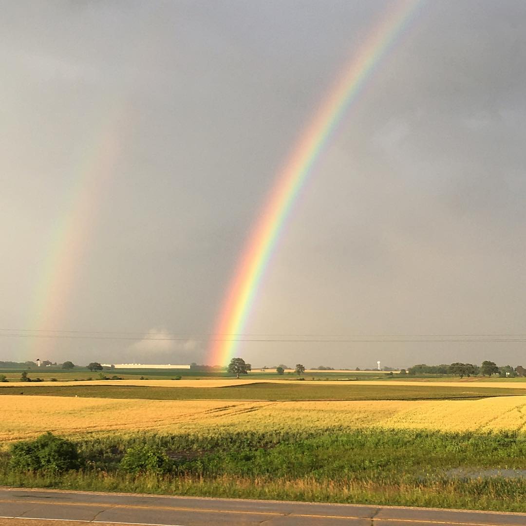 The picture doesn’t do it justice, but saw the most intense rainbow (double rainbow!) on way from the airport. It was quite sublime